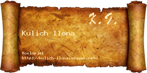 Kulich Ilona névjegykártya
